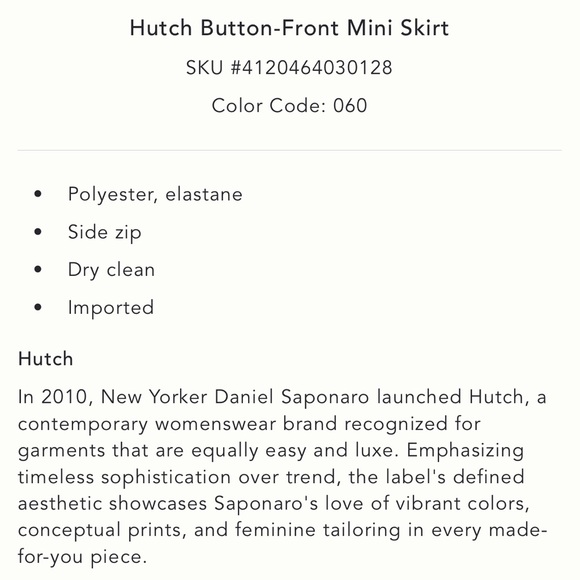 Anthropologie Hutch Button-Front Mini Skirt - Picture 4 of 4